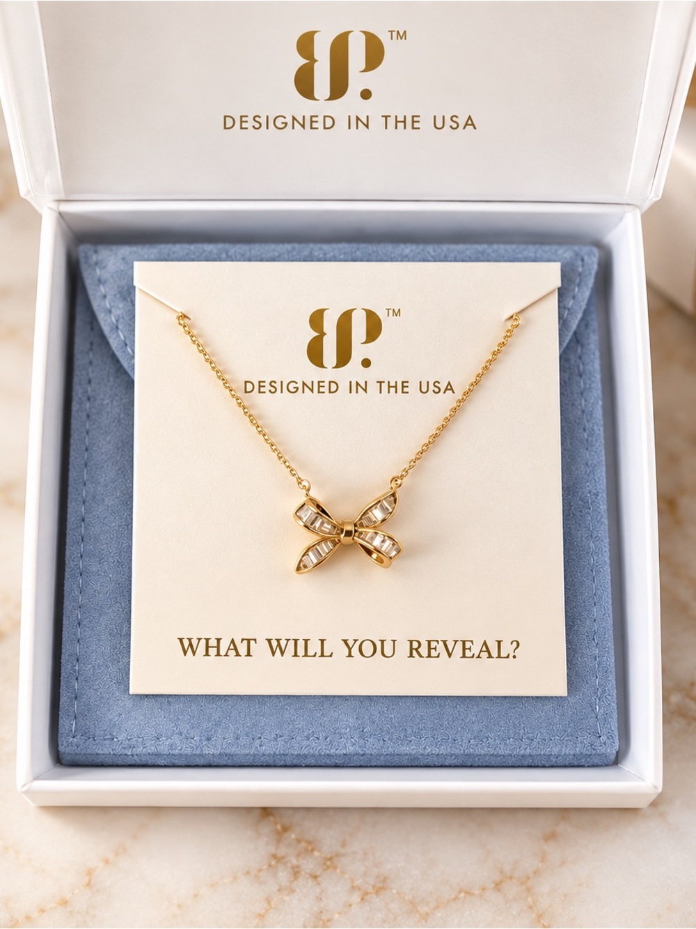 Gold Vermeil Bow Pendant Necklace - Designed in the USA